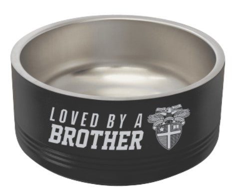 CBA- "Loved by a BROTHER" CBA 32 oz. Medium Black Pet Bowl