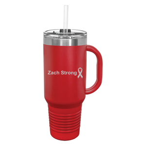 ZSTRONG- Polar Camel 40 oz. Red Travel Mug with Handle