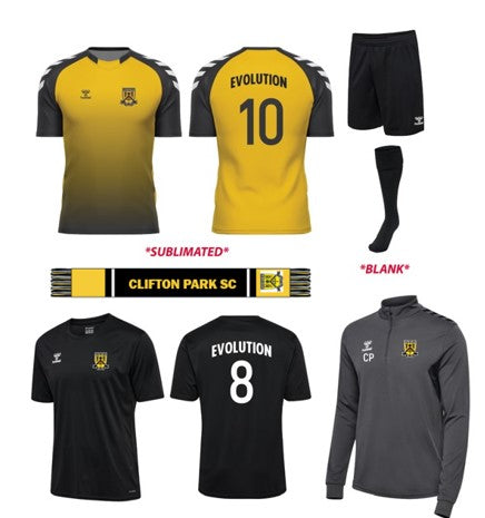 CPSCUNIFORMS23- CPSC EVOLUTION Level Uniform kit, U8 - U19 for 2025-26 season