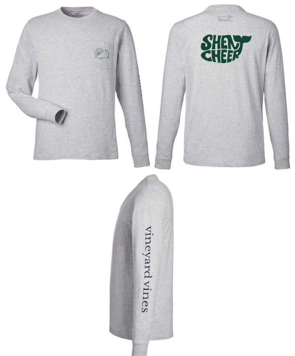 SHNCH23- Vineyard Vines Signature grey Long Sleeve Pocket T-Shirt