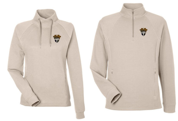 CBA- North End Rhythm Waffle Cross-Neck Pullover