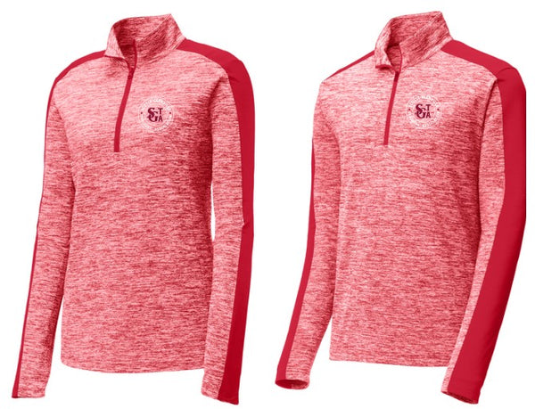 SGTA0021- Heather Colorblock 1/4-Zip Pullover