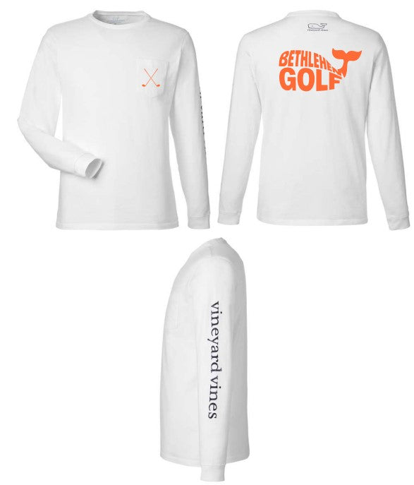 0023BETHGOLF- Vineyard Vines signature Long Sleeve Pocket T-Shirt
