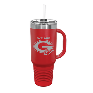 GCO2027DM23- Polar Camel 40 oz. Red Travel Mug with Handle