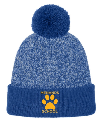 MENANDSCH22-  Halftime Heather Pom Beanie