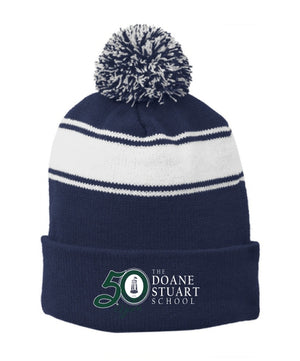 DOANE50- Stripe Pom Beanie