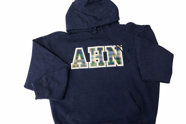 AHN- AHN Plaid Tackle Twill Applique Classic Hoodie